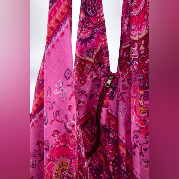 Hobo Beach Yoga Boho Chic Shoulder Bag - Ethnic Inspired Print - Fine Cotton - Picture 7 of 8